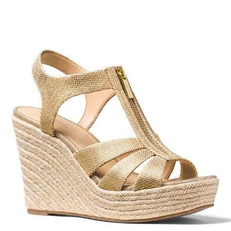 michael kors berkley plateau sandaletten pale gold|Michael kors berkley platform + FREE SHIPPING .